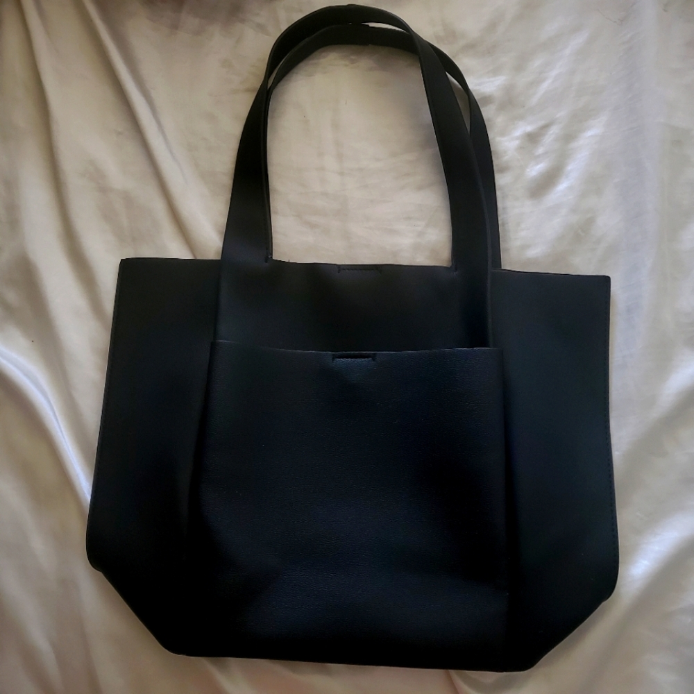 zara leather shopper tite bag